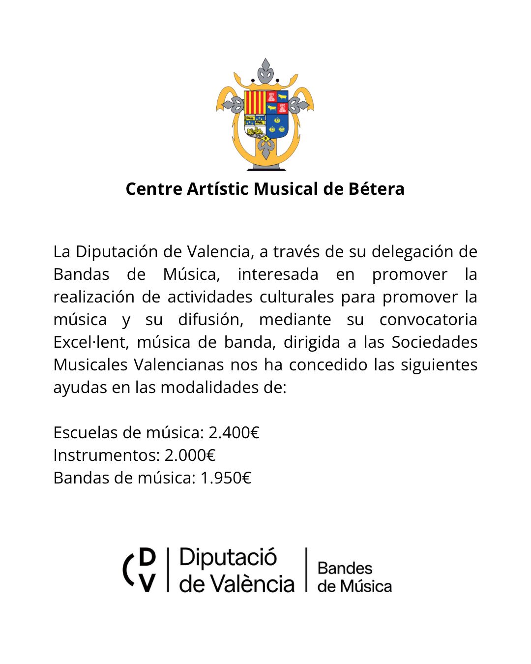 La Diputació de València amb les seues bandes de música publicitat dipu 1